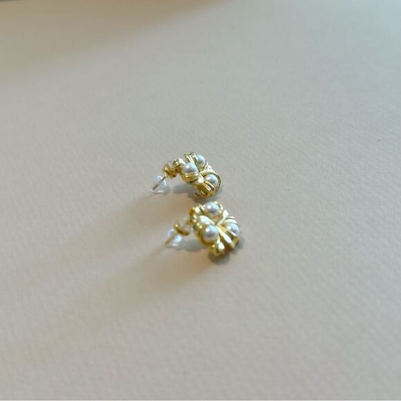 Vintage pearl earrings M977 - Picture 3 of 4